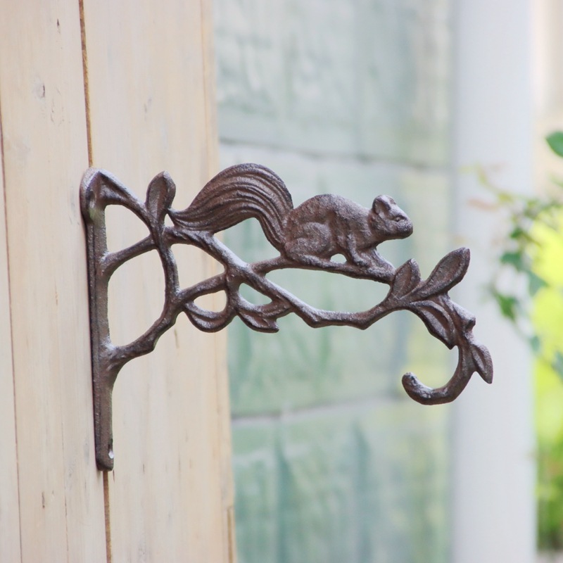 Flower Wall Panel - Antyczny, żeliwny wieszak ścienny, uchwyt do