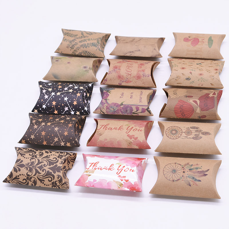 Event Party Box - 10/20/50 sztuk Kraft Paper Box poduszka
