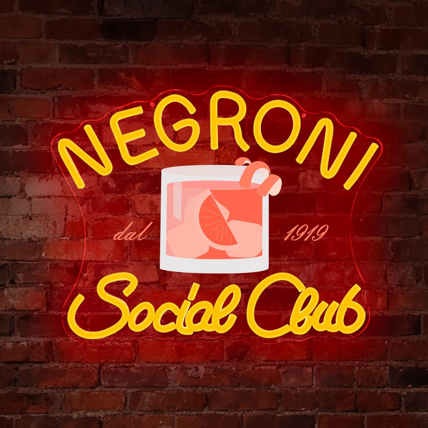 Neon Sign Party - Neonowy znak „Negroni Social Club” –