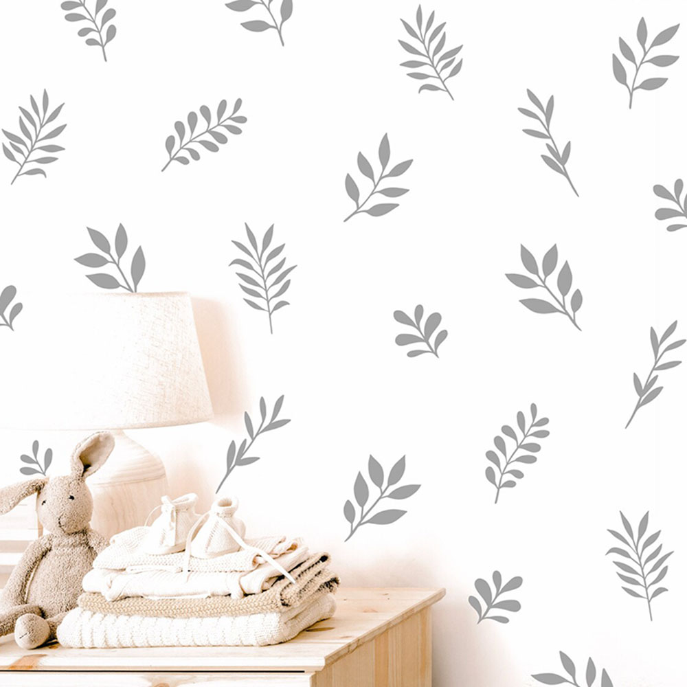 Flower Wall Panel - 41Pcs Botanical Leaf Wall Sticker Playroom
