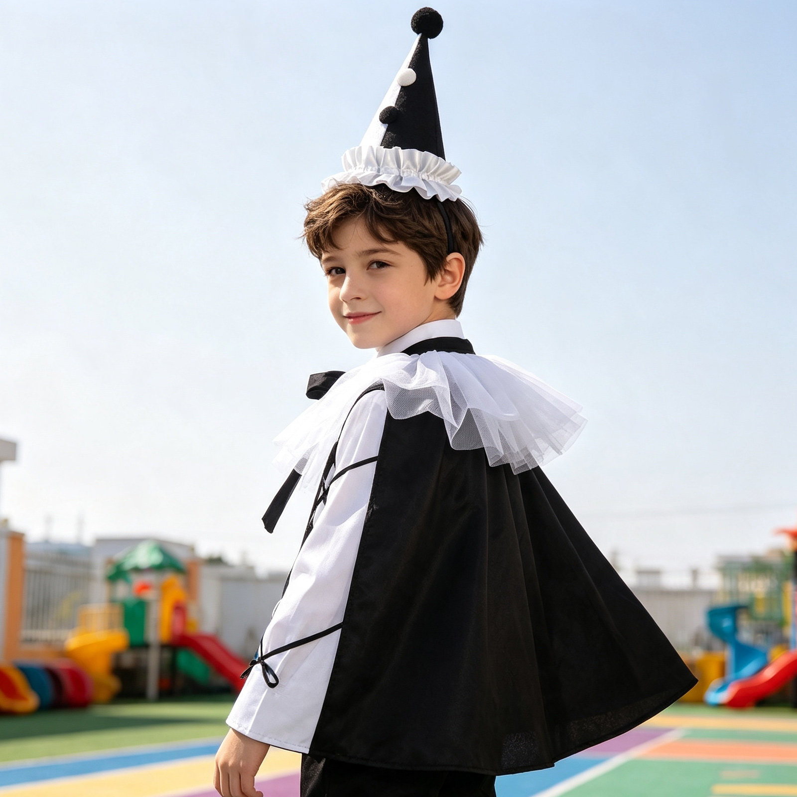 Party Hat Cone - 1 Zestaw Kostiumu Klauna: Kapelusz Stożkowy,