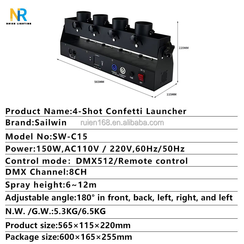 Maszyna do konfetti DMX 512 z  – Confetti Cannon Tube recenzja i cena